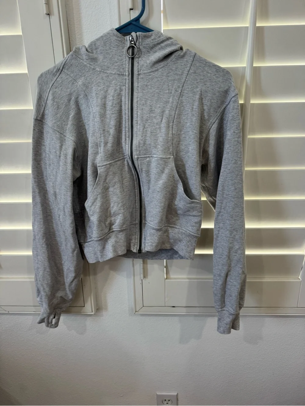 lululemon athletica Light Gray Full-Zip Hooded Bomber Jacket